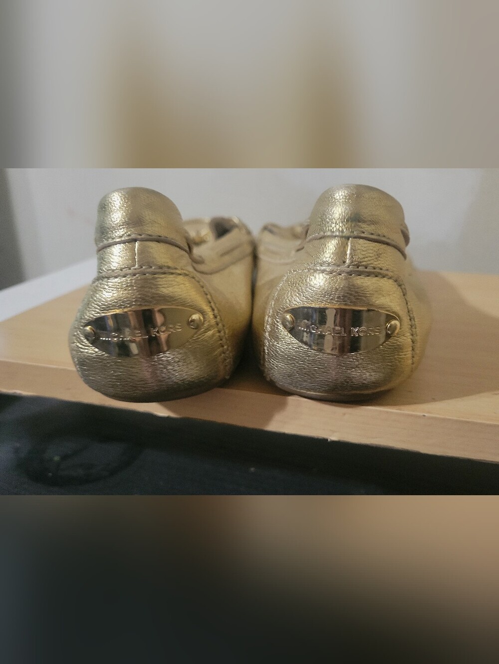 Michael Kors Women’s Metallic Gold Leather Loafers